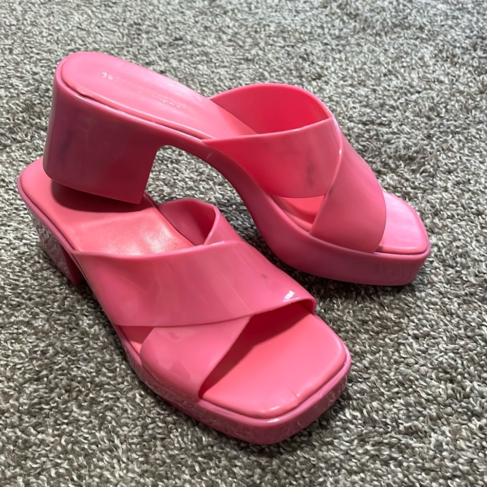 JEFFREY CAMPBELL BARBIE PINK KITTEN HEEL SANDAL
